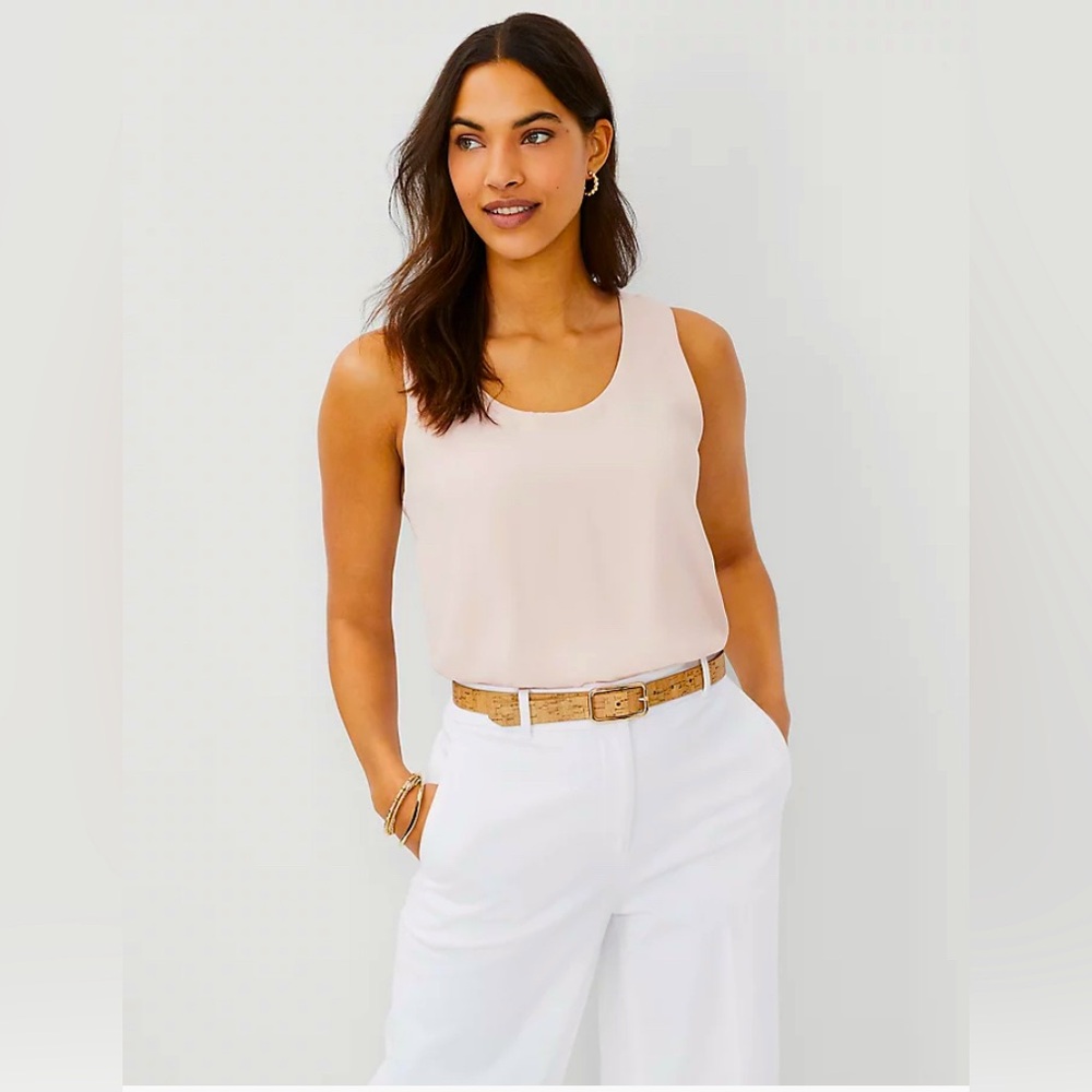 Ann Taylor blush mixed media tank